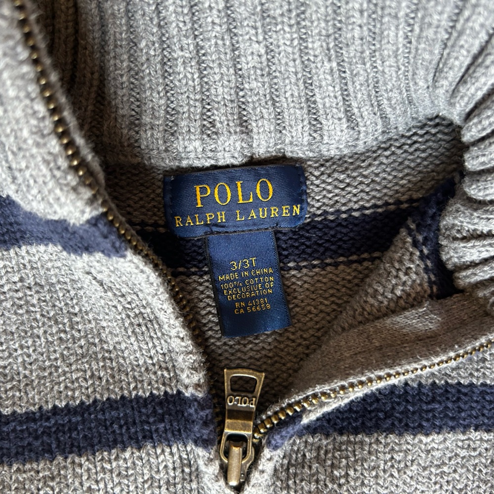 Polo Ralph Lauren 3T Sweater Gray and Navy